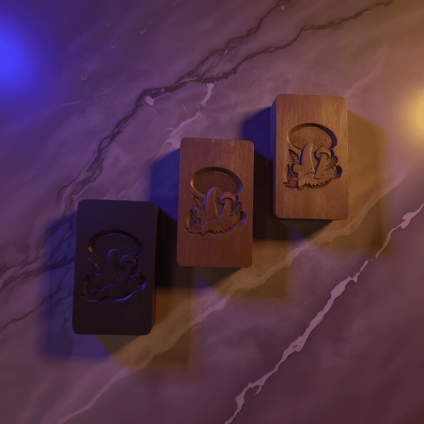 Mushroom Carved Wooden Tobacco Box – Psychedelic Herb CaseDark walnut wood stash box engraved with mystical mushroom design