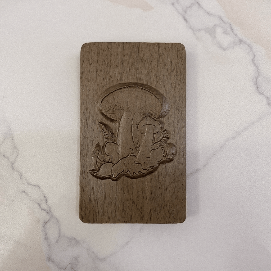 Mushroom Carved Wooden Tobacco Box – Psychedelic Herb Stash CaseMid - tone walnut wood stash box for tobacco