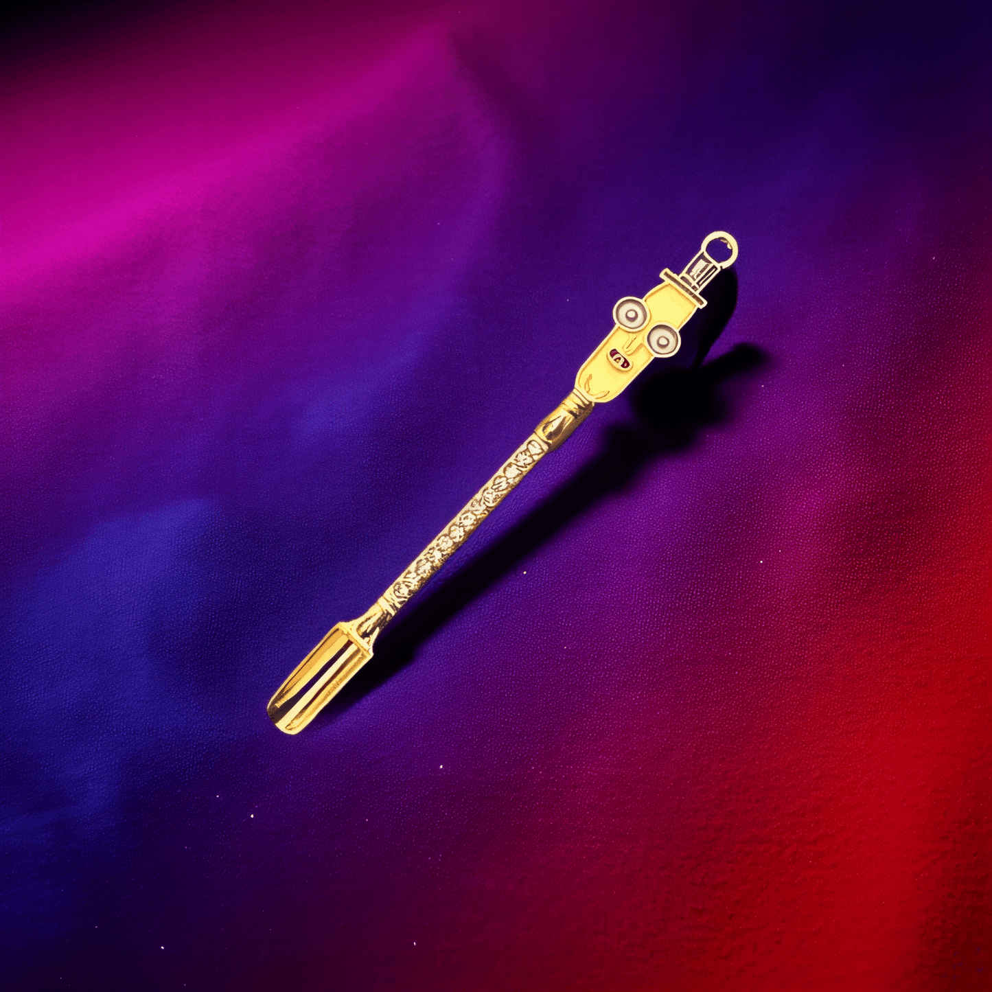 Robot Mini Spoon SetGold mini herb shovel with a yellow robot cartoon topper