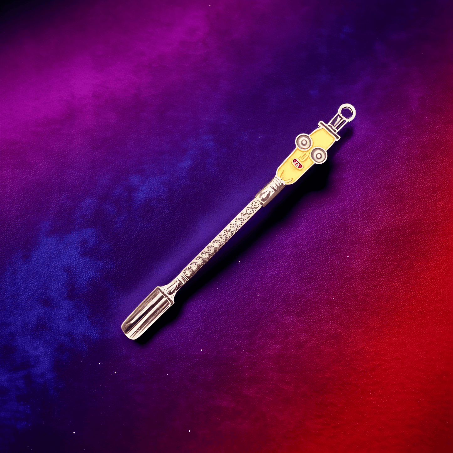 Robot Mini Spoon SetSilver mini herb shovel with cute yellow robot face topper