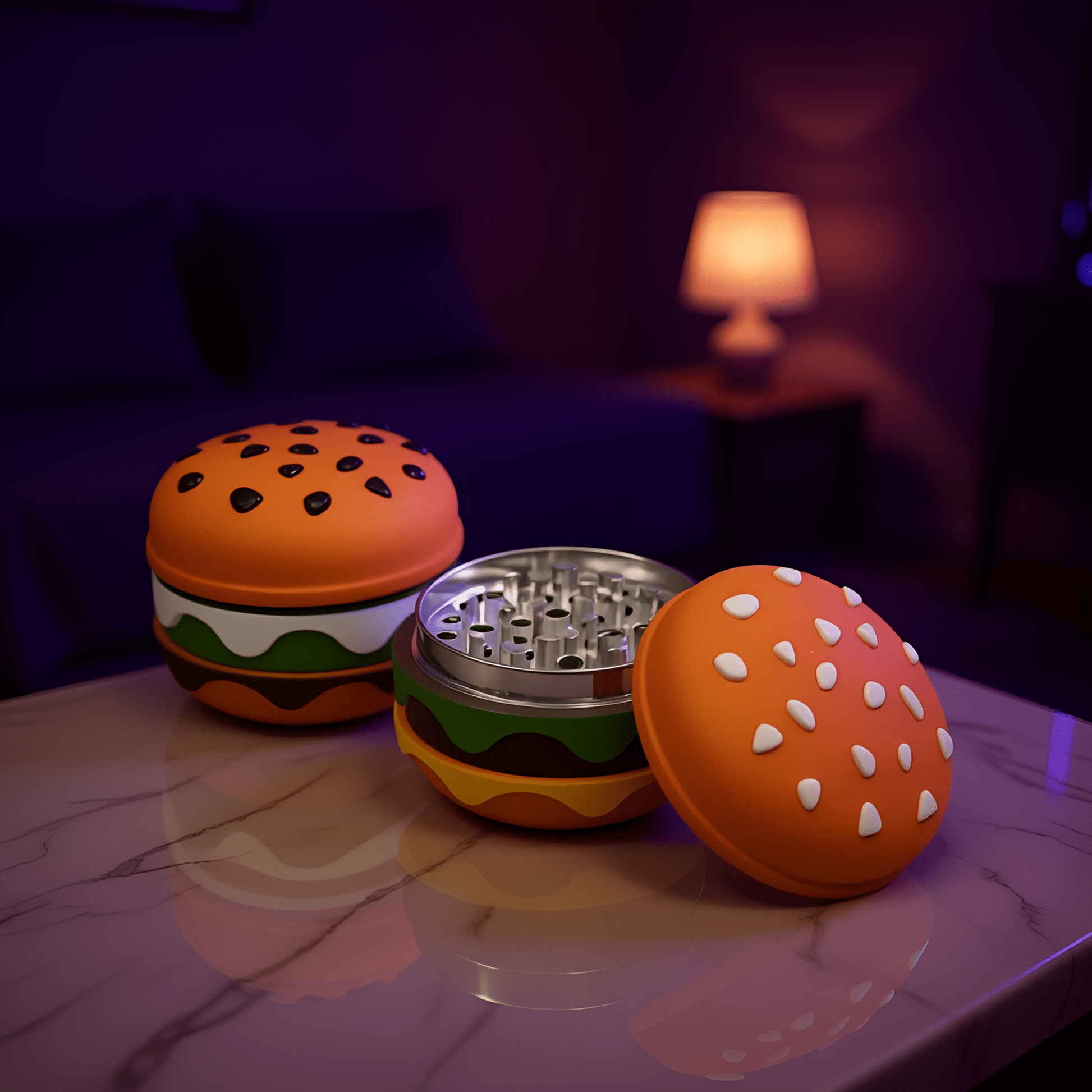 Stacked Burger Herb GrinderGrinder in burger shape. gift for stoner, gift for fun