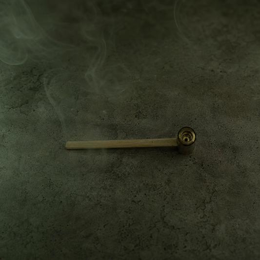 Natural Bamboo Smoking Pipe with Brass Bowl – Classic Pocket Pipe