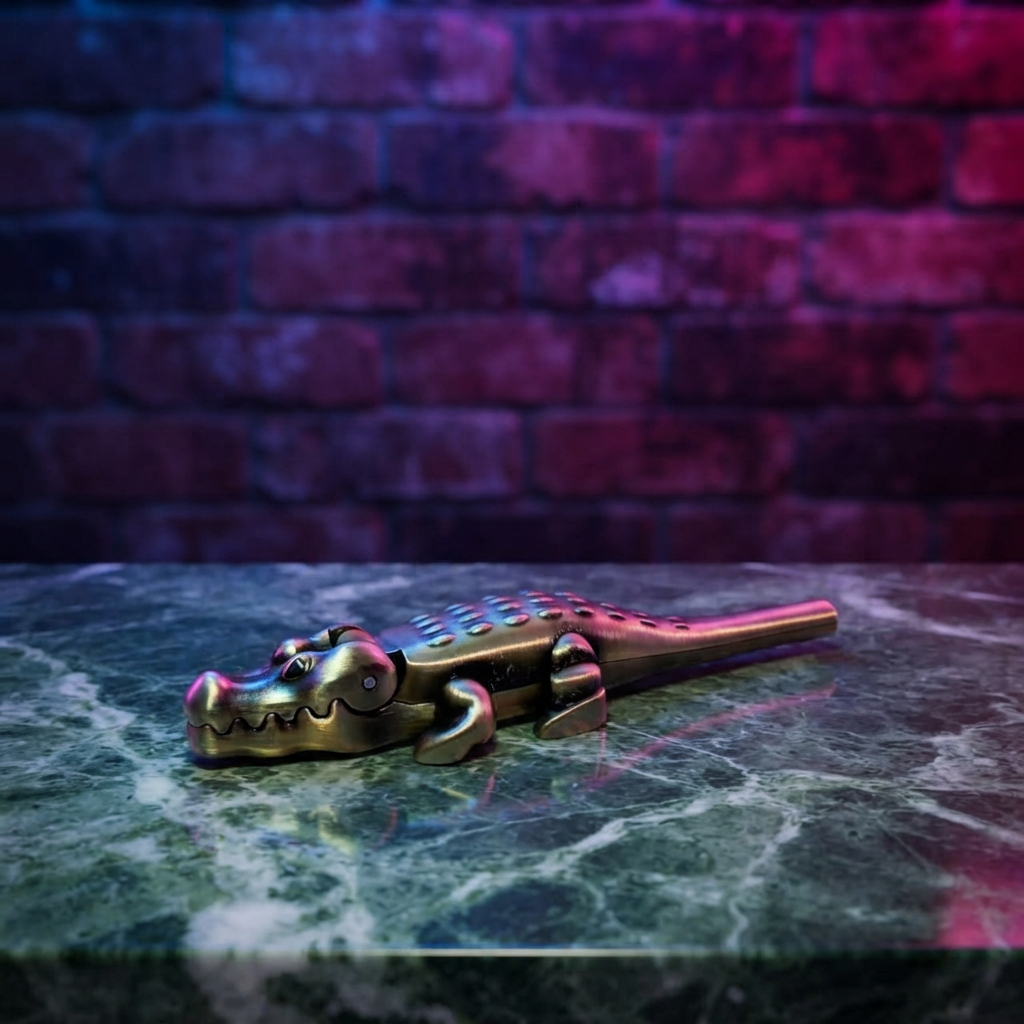 Gator Smoking Pipe – Alligator Metal Pipe | 4 Colors