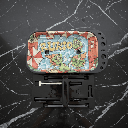 Chill Pool Party Elevated Rolling Tray Station – Trippy Cartoon Prep Tableset of rolling tray