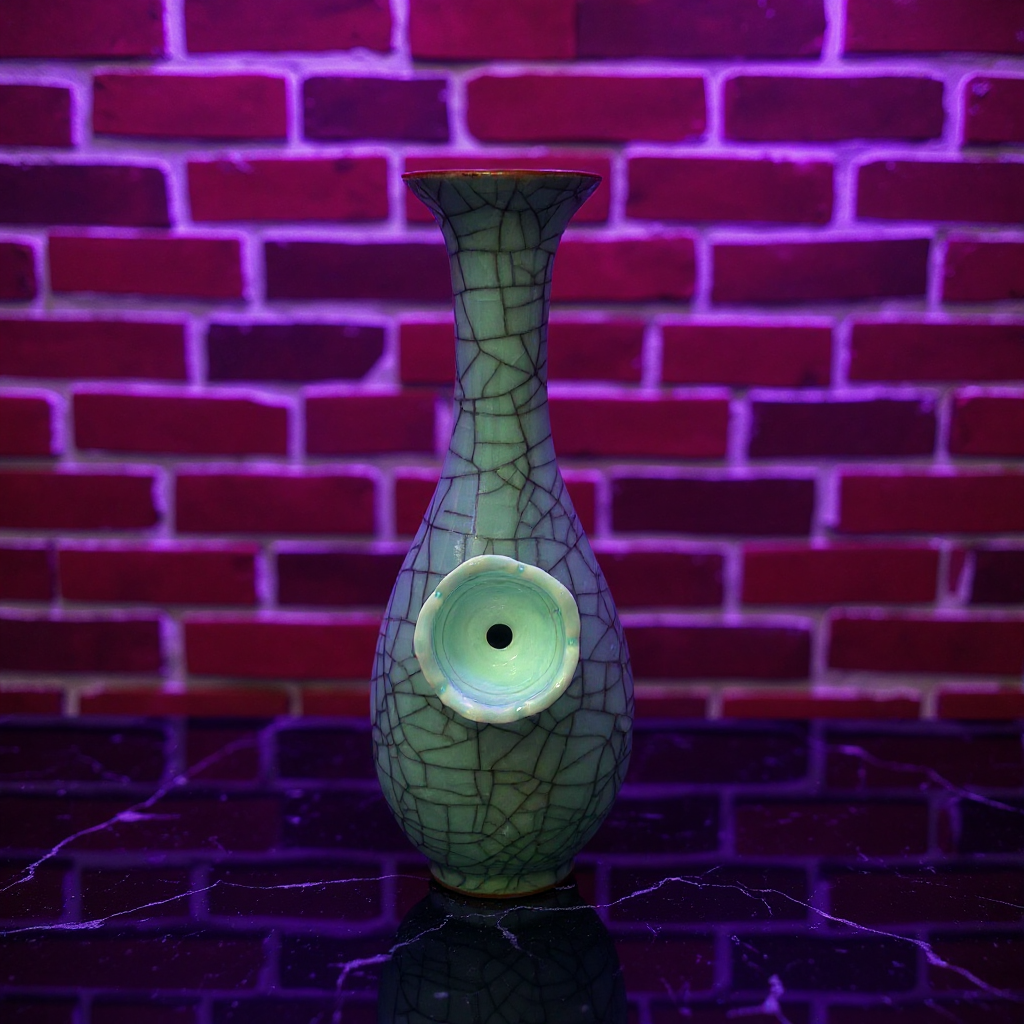 Decorative porcelain bong with a cracked design 