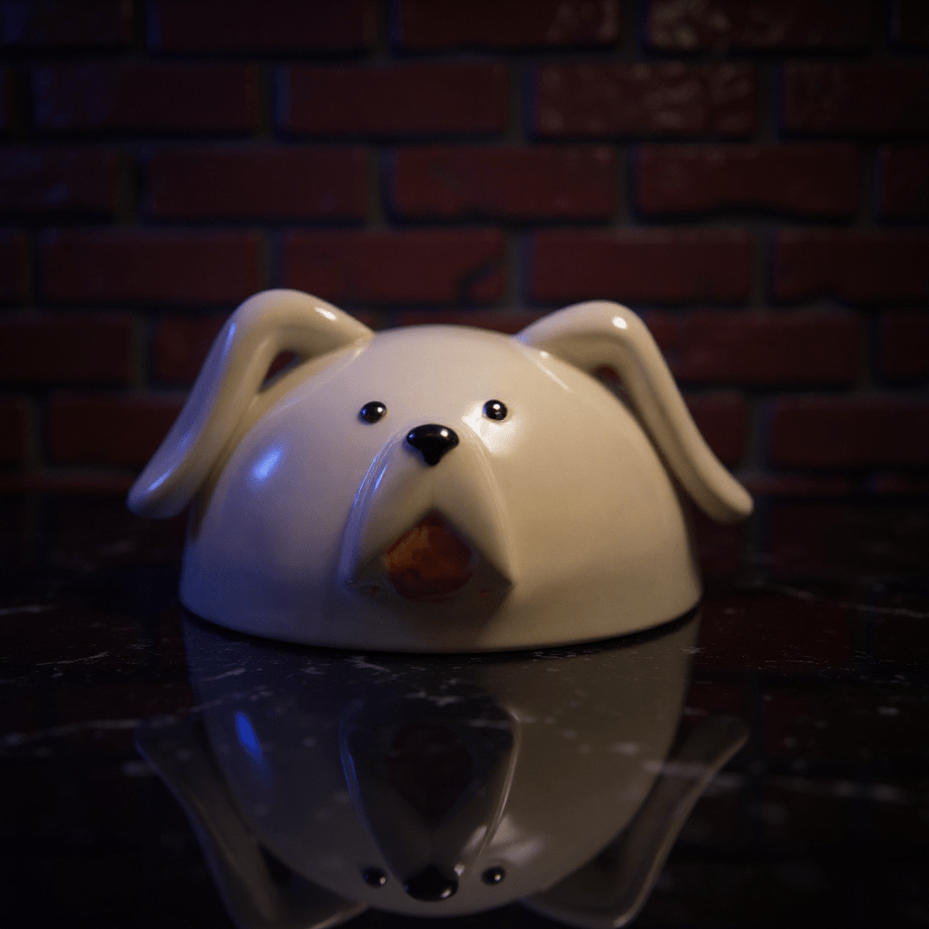 Cute Ceramic Dog Herb Grinder - Cute dog head lid with floppy ears for dog - shaped herb grinder.