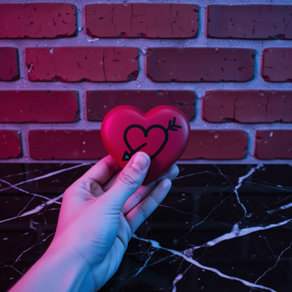 Cute Heart Shaped Herb Grinder – Cupid's Arrow Novelty Spice Crushera red heart shape herb grinder held by a hand