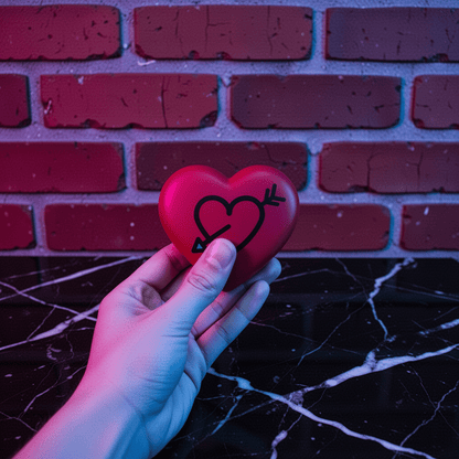 Cute Heart Shaped Herb Grinder – Cupid's Arrow Novelty Spice Crushera red heart shape herb grinder held by a hand