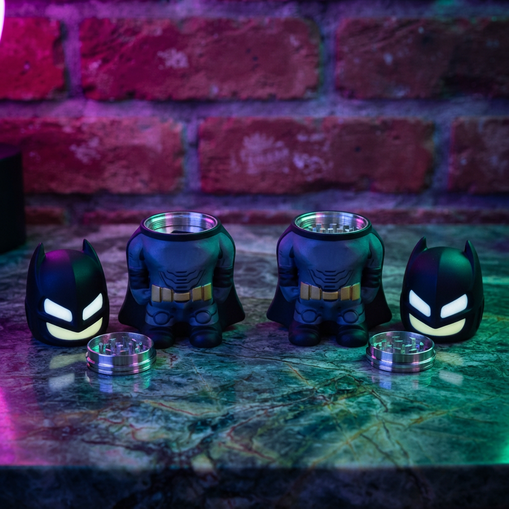 Dark Hero Character Herb Grinder – Superhero Style Metal GrinderBatman Shape Grinder