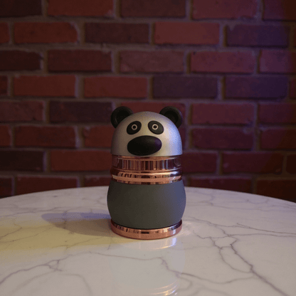 Panda Pop Herb Grinder – Cute, High Quality 4 - Piece CrusherPanda Pop Grinder – 4 - Layer Herb & Spice CrusherCute panda - shaped herb grinder with rose gold accent ring