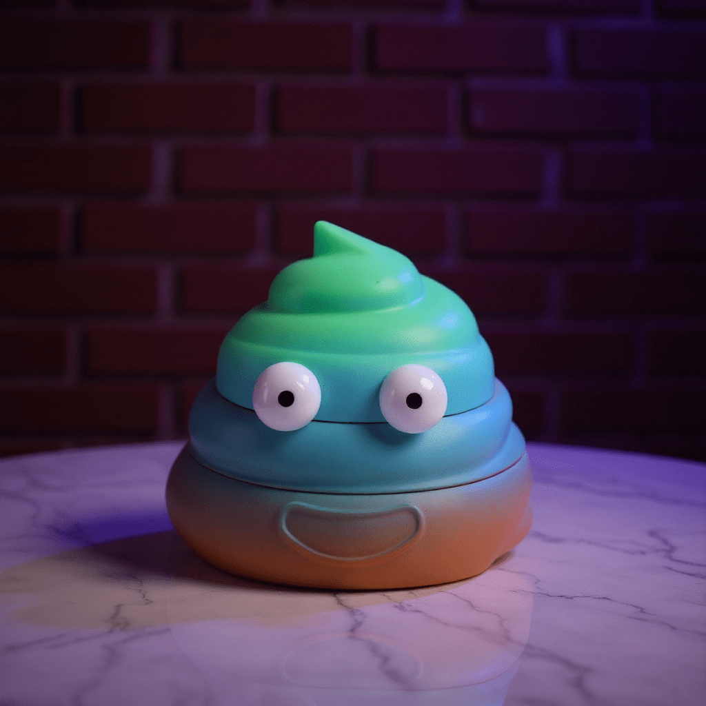 poop emoji shaped grinder - Sh*t Face Herb Grinderpoop emoji shaped grinder - Cute poop emoji grinder in a blue - to - orange gradient, with silly eyes and a smirking face.