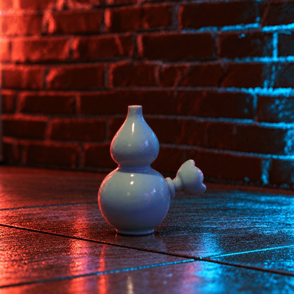 Potion Bottle Bong - Celadon Gourd Porcelain Water PipePotion Bottle Bong - Celadon Gourd Porcelain Water Pipe