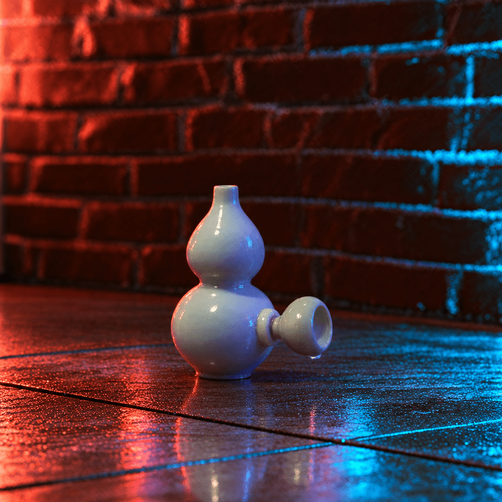 Potion Bottle Bong - Celadon Gourd Porcelain Water PipePotion Bottle Bong - Celadon Gourd Porcelain Water Pipe