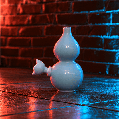 Potion Bottle Bong - Celadon Gourd Porcelain Water PipePotion Bottle Bong - Celadon Gourd Porcelain Water Pipe