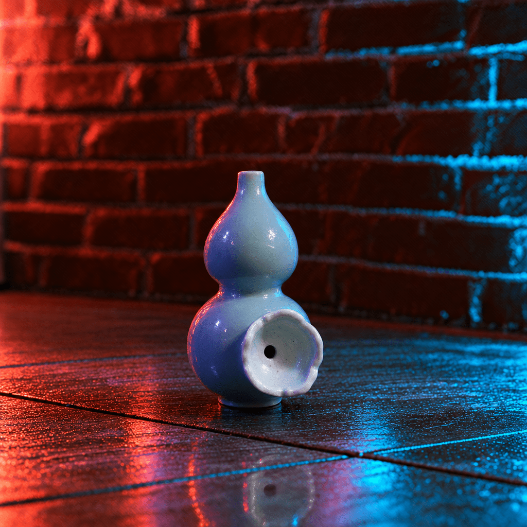 Potion Bottle Bong - Celadon Gourd Porcelain Water PipePotion Bottle Bong - Celadon Gourd Porcelain Water Pipe